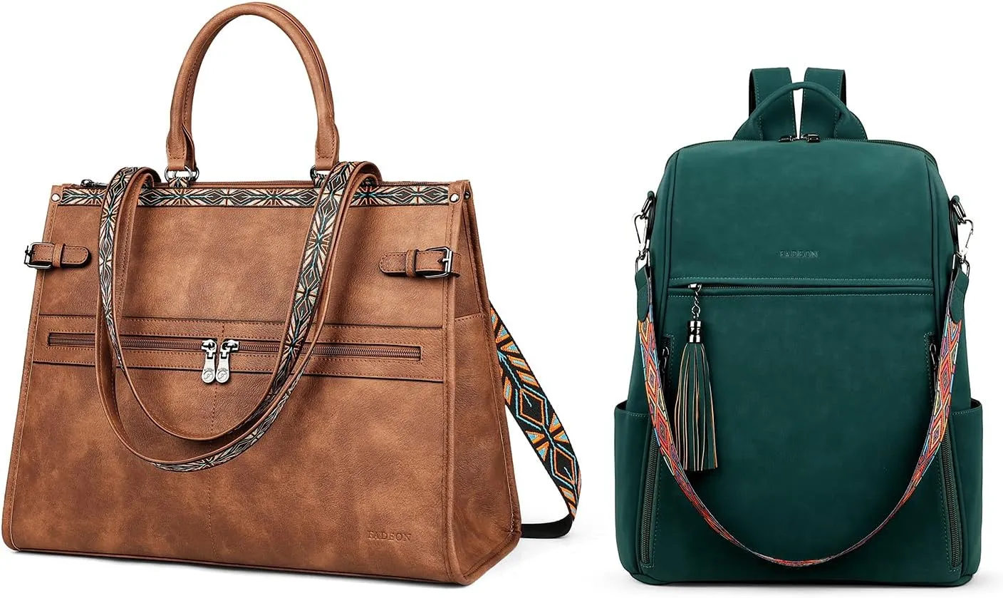 FADEON Laptop Bag for Women and Laptop Backpack Purse