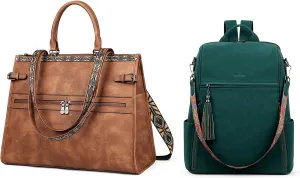 FADEON Laptop Bag for Women and Laptop Backpack Purse