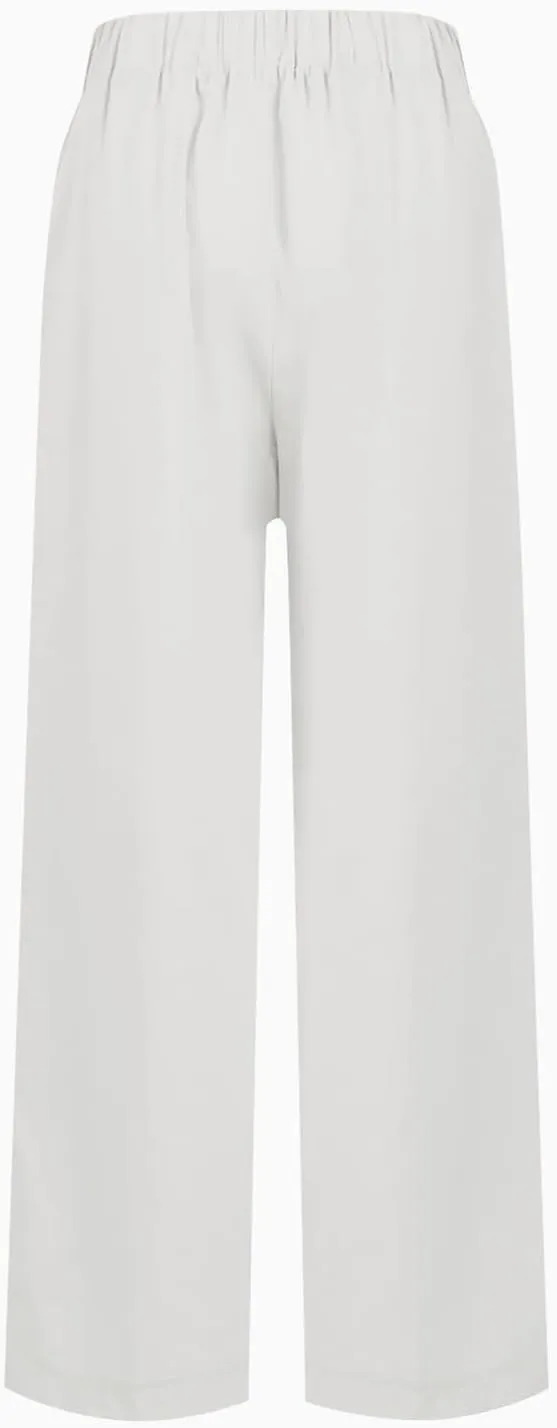 fanmpghleoo Womens Linen Palazzo Pants Summer Casual Loose High Waisted Flowy Wide Leg Pants Beach Trousers with Pockets