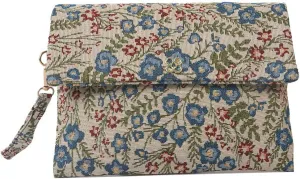 Floral Clutch Purse Bag for Women Embroidery Flower Evening Handbags,Colorful Soft Woven Wristlet Envelope Wallet