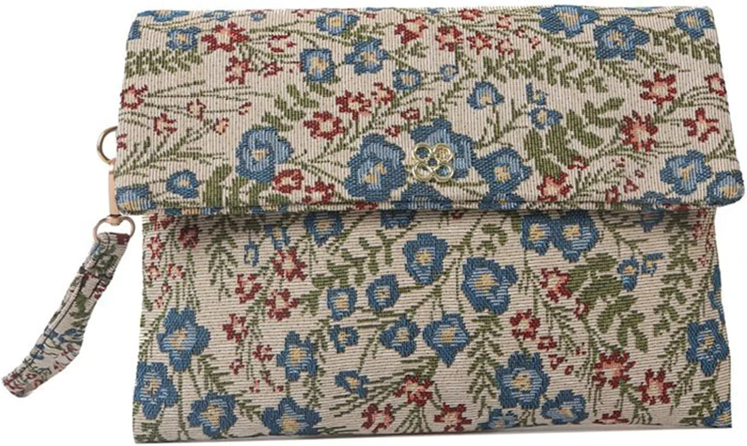 Floral Clutch Purse Bag for Women Embroidery Flower Evening Handbags,Colorful Soft Woven Wristlet Envelope Wallet