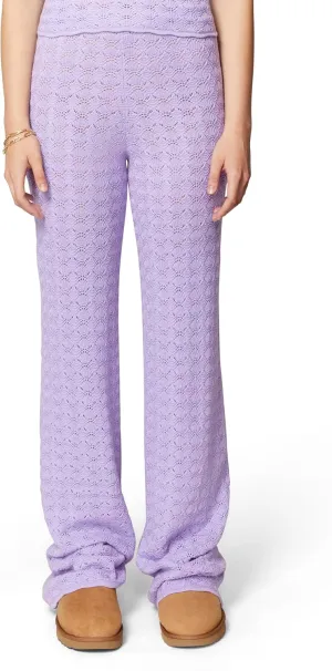 florence by mills Women's Le Pointelle Sweater Lace Wide Leg Pant