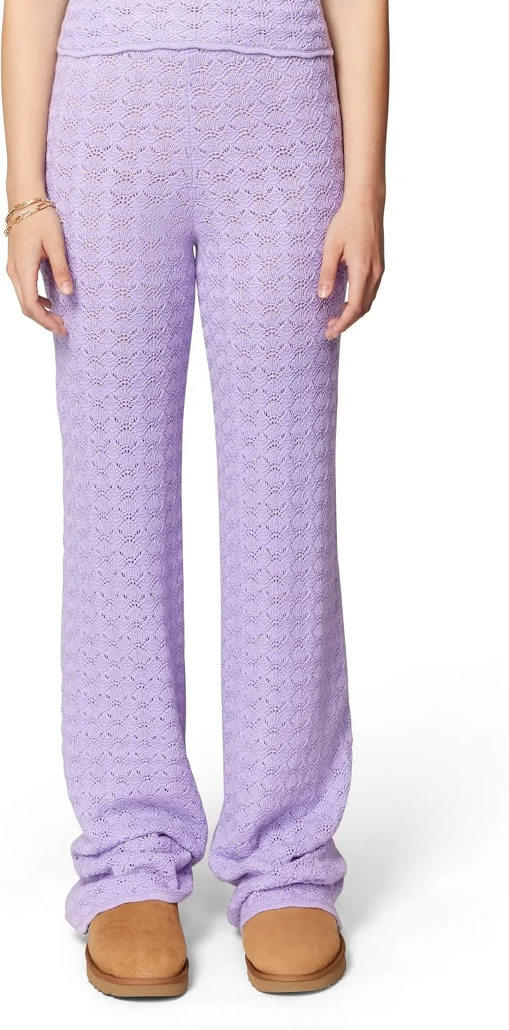 florence by mills Women's Le Pointelle Sweater Lace Wide Leg Pant