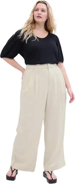 GAP Women's High Rise Linen Wide Leg Pant