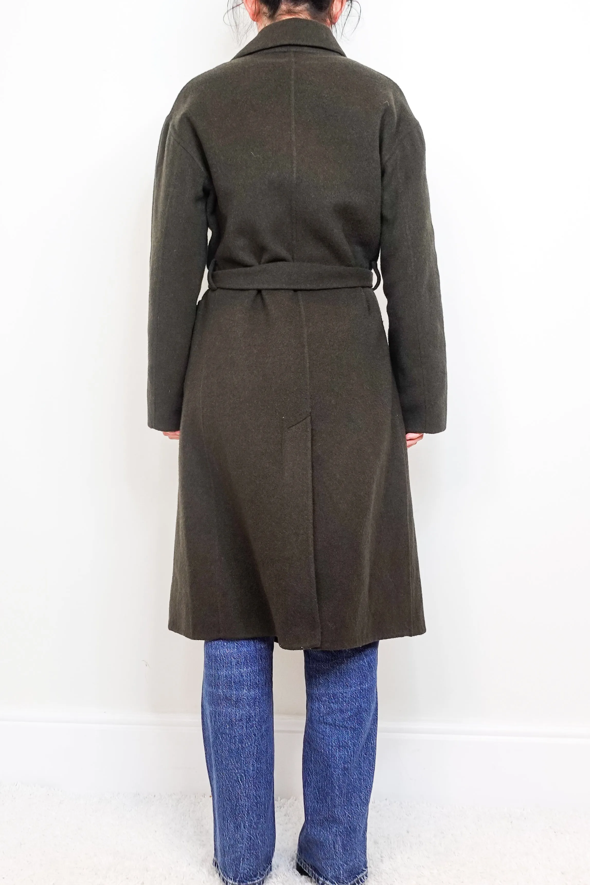 Green Double Faced Wool Wrap coat RRP £640