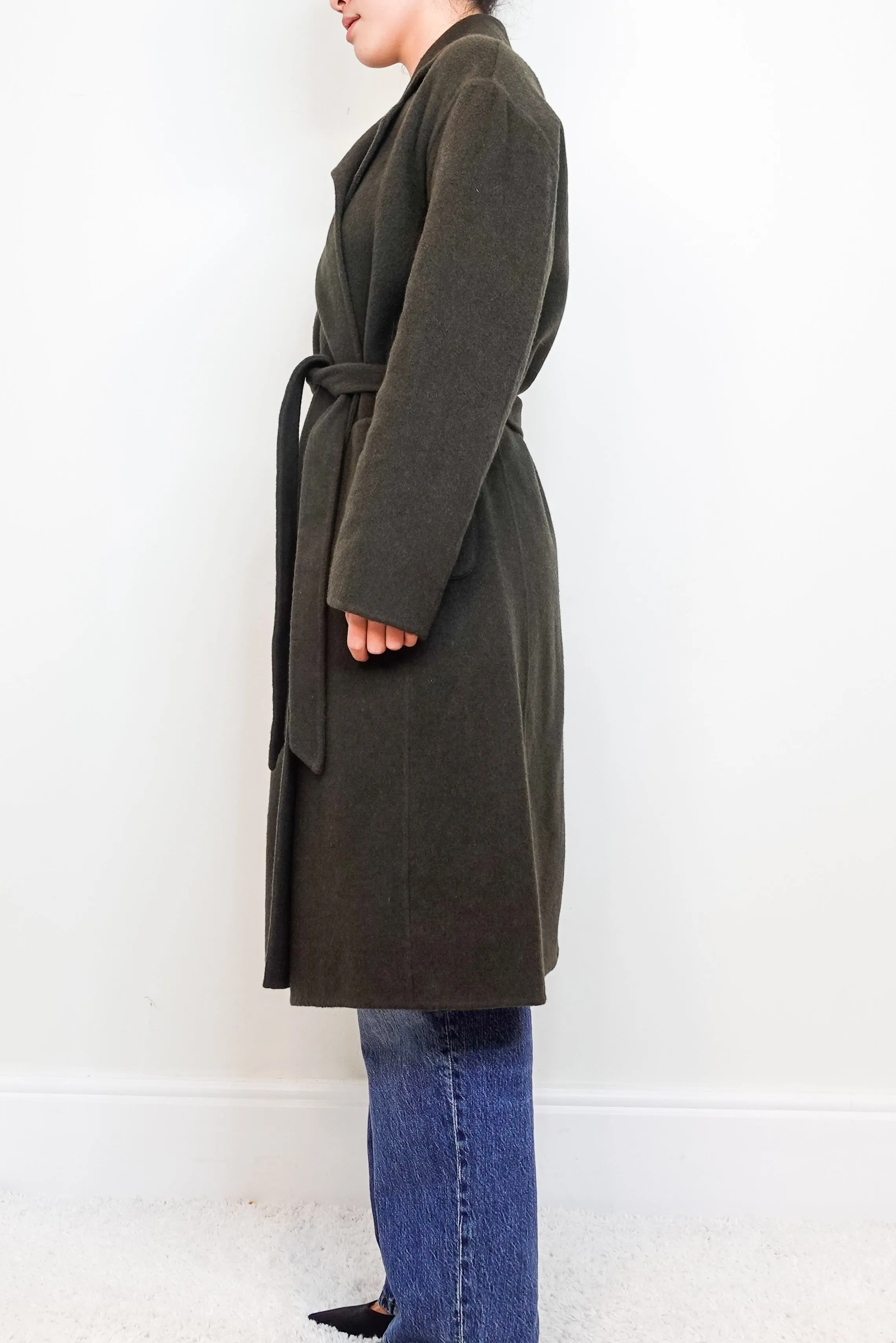Green Double Faced Wool Wrap coat RRP £640