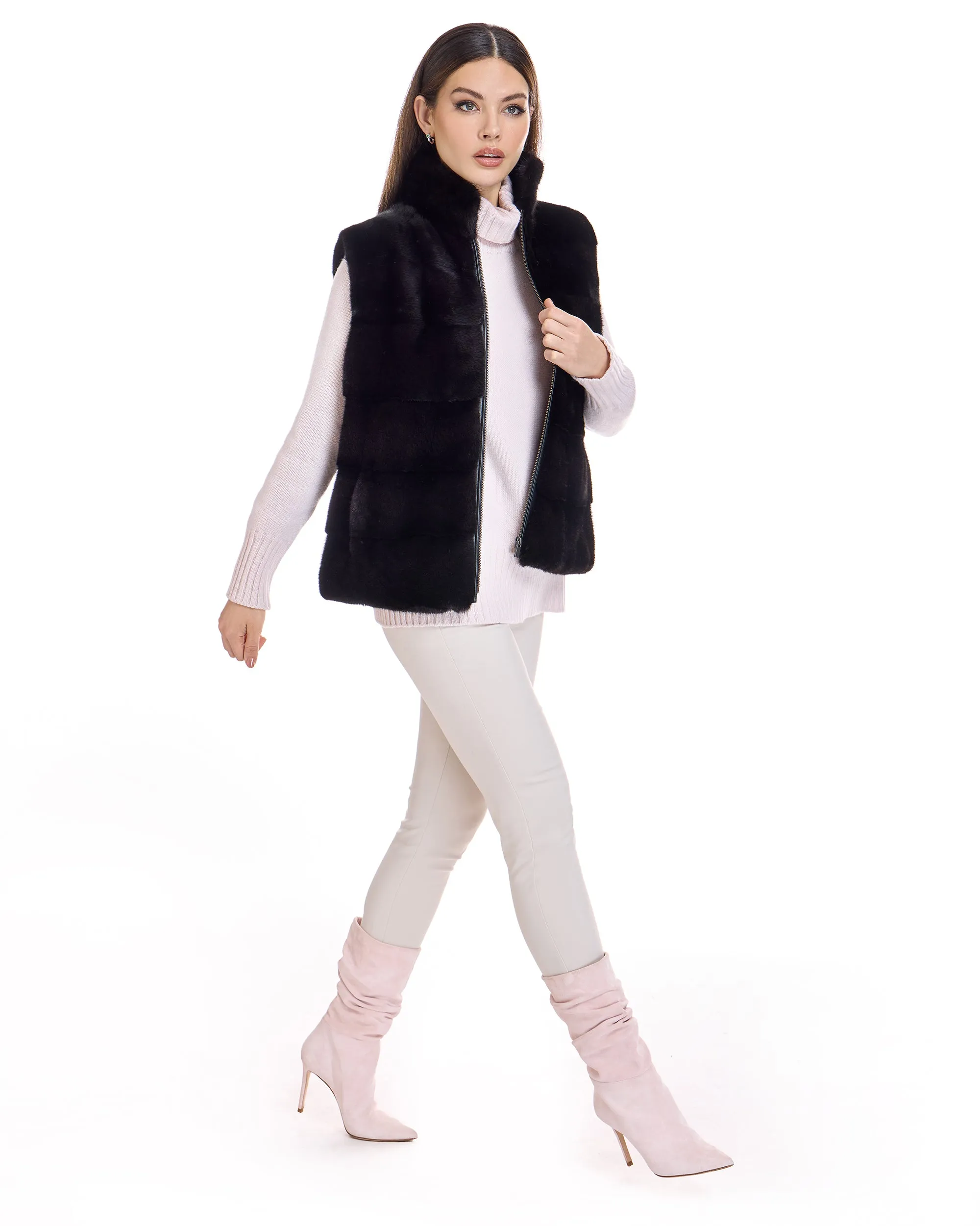 Horizontal Mink Vest