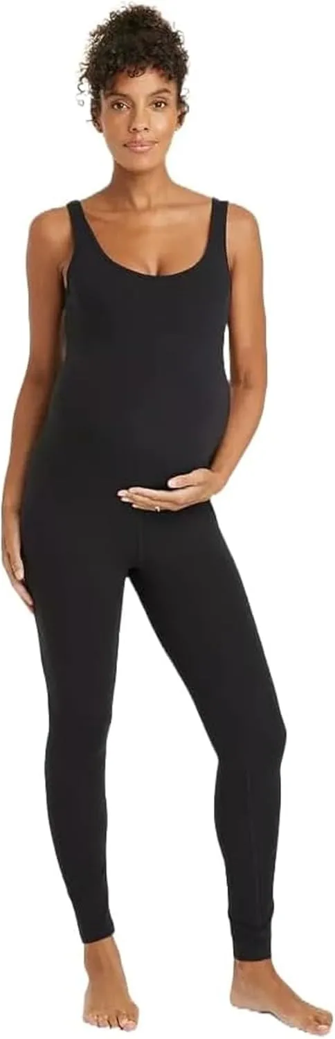Ingrid & Isabel Active Maternity Jumpsuit - Scoop Neck Romper Bodysuit - Soft One-Piece Outfit for Pregnancy and Postpartum