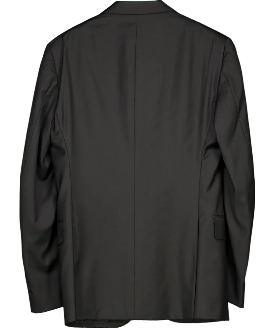 Isaia Napoli Black Aquaspider Wool Blazer UK M