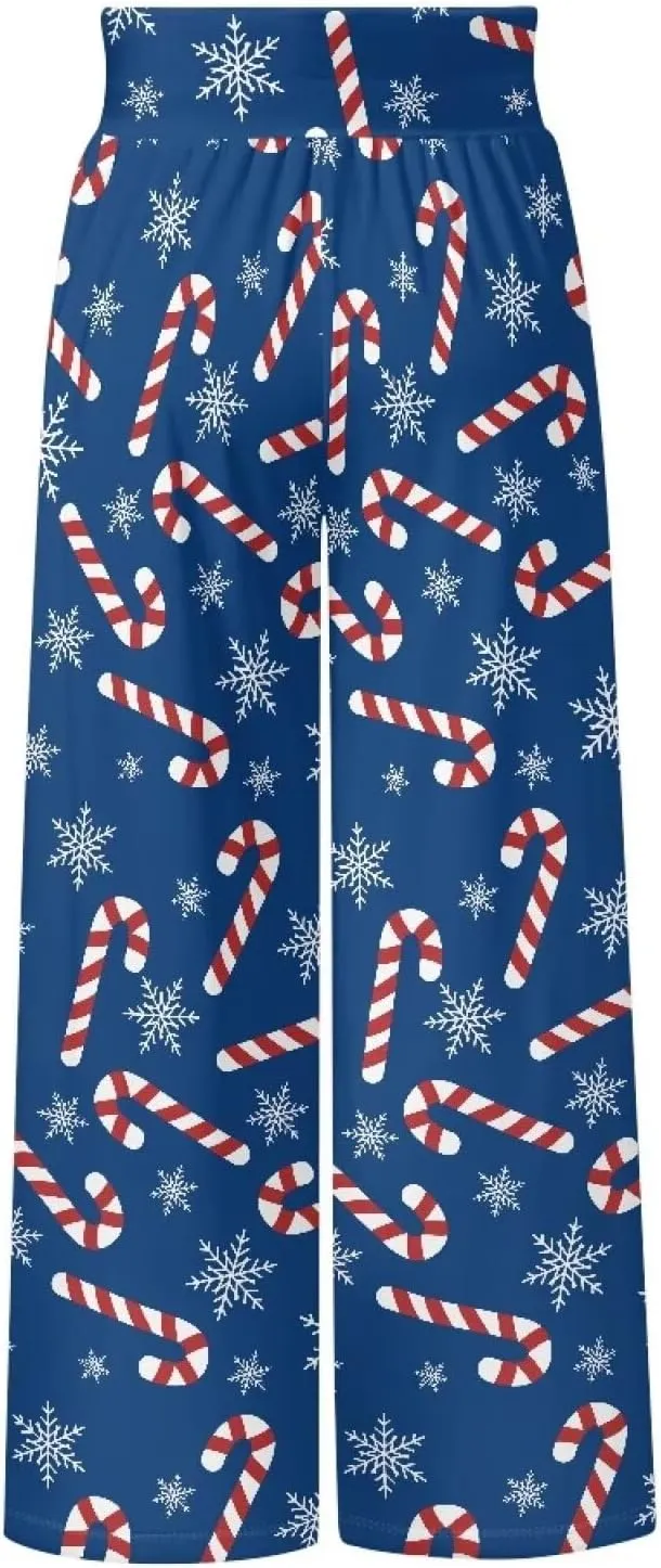 JEOCODY Women's Casual Wide Leg Pants Elastic Waist Loose Lounge Pants with Pockets Size S-3XL