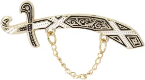 Lapel Pin Brooch Black and Gold Vintage Sword Lapel Pin Badge Coat Suit Wedding Gift Party Shirt Collar Accessories Brooch for Men