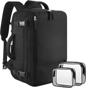 Large Travel Backpack for Women Men, Expandable 40L Carry On Backpack, 17 Inch Laptop Backpack College Bookbag, Waterproof Travel bag as Person Item Flight Approved