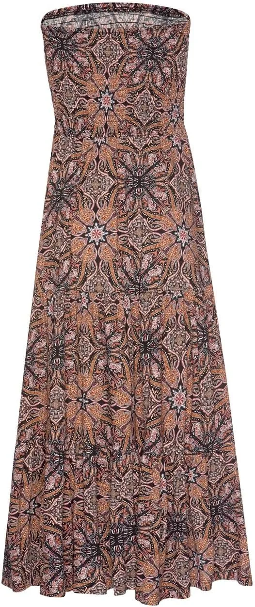 LASCANA Women's Smocked Convertible Maxi Dress