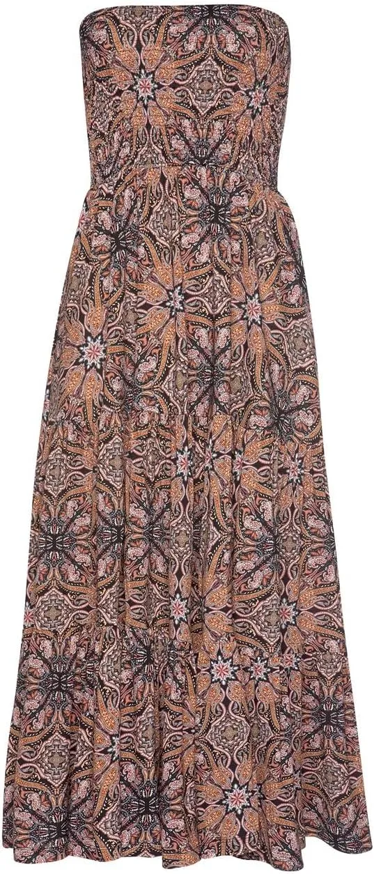 LASCANA Women's Smocked Convertible Maxi Dress