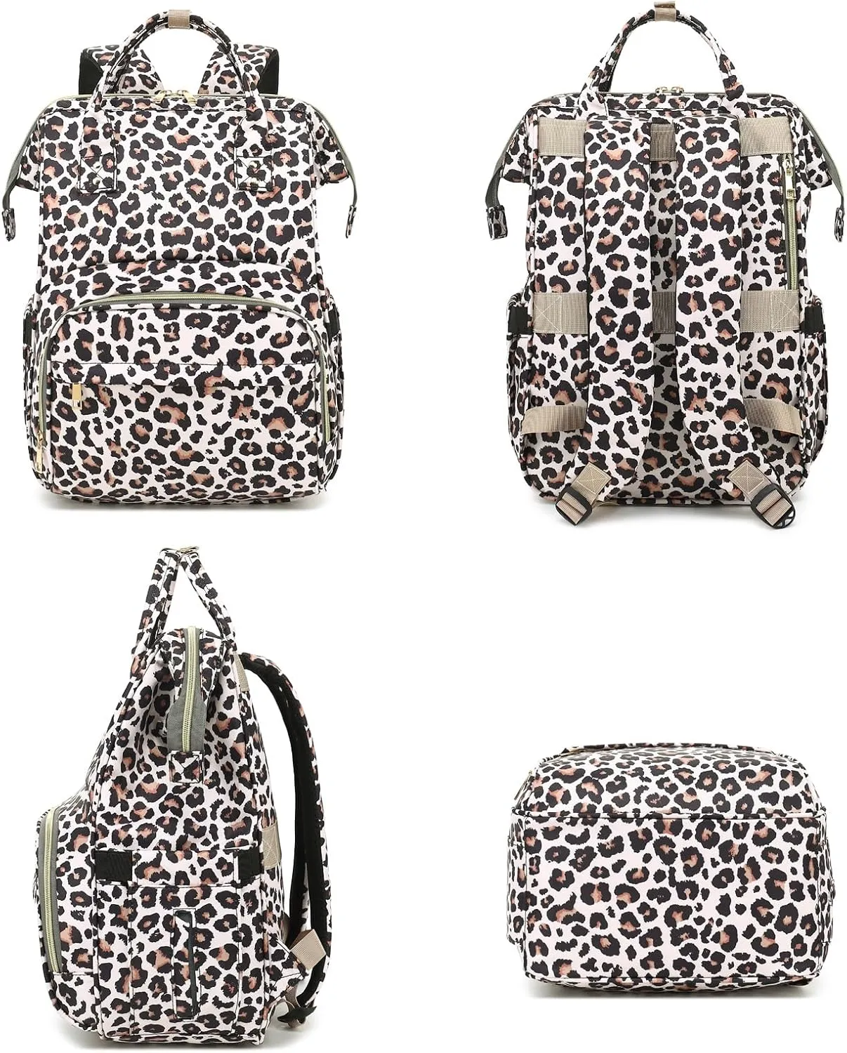 Leopard Lunch Backpack Laptop Backpack for Women, Girls School Backpack College Bookbags Travel Backpack