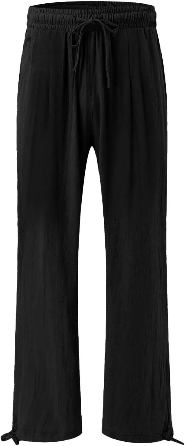 Lounge Pants for Women Loose Fit 2025 Baggy Y2K Summer Stretchy Boho Beach Pants Resort Wear Beach Trendy Palazzo Trousers