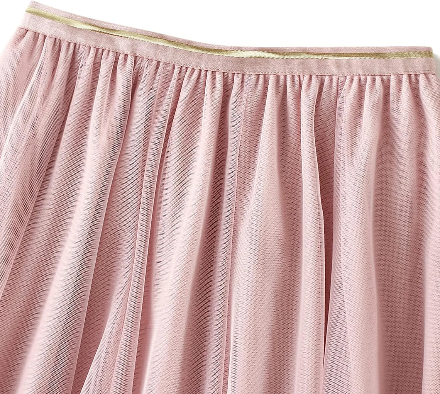 Lu's Chic Women's Pleated Tulle Skirt High Waist Tutu Skirt Chiffon Elastic Waist Summer Layered