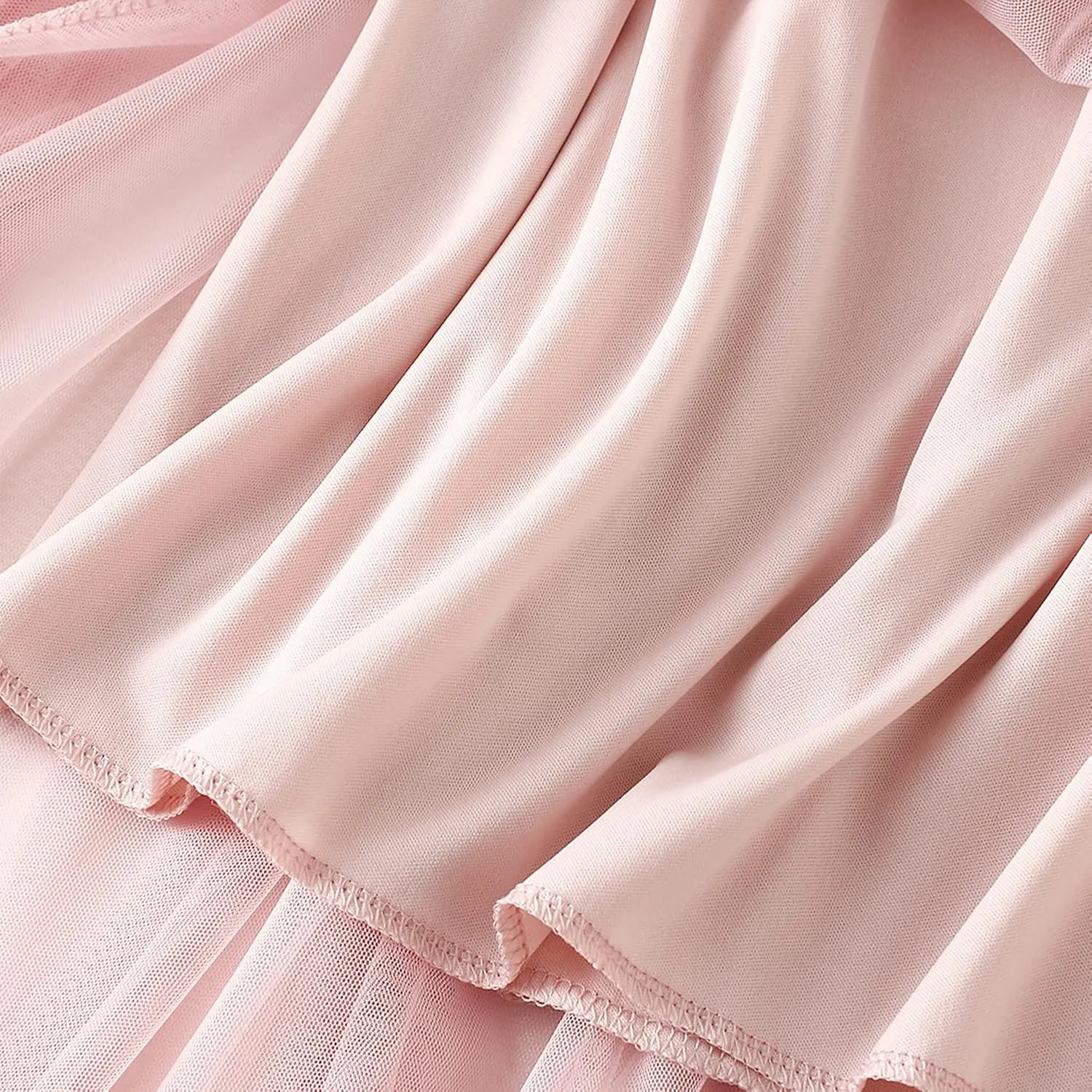 Lu's Chic Women's Pleated Tulle Skirt High Waist Tutu Skirt Chiffon Elastic Waist Summer Layered