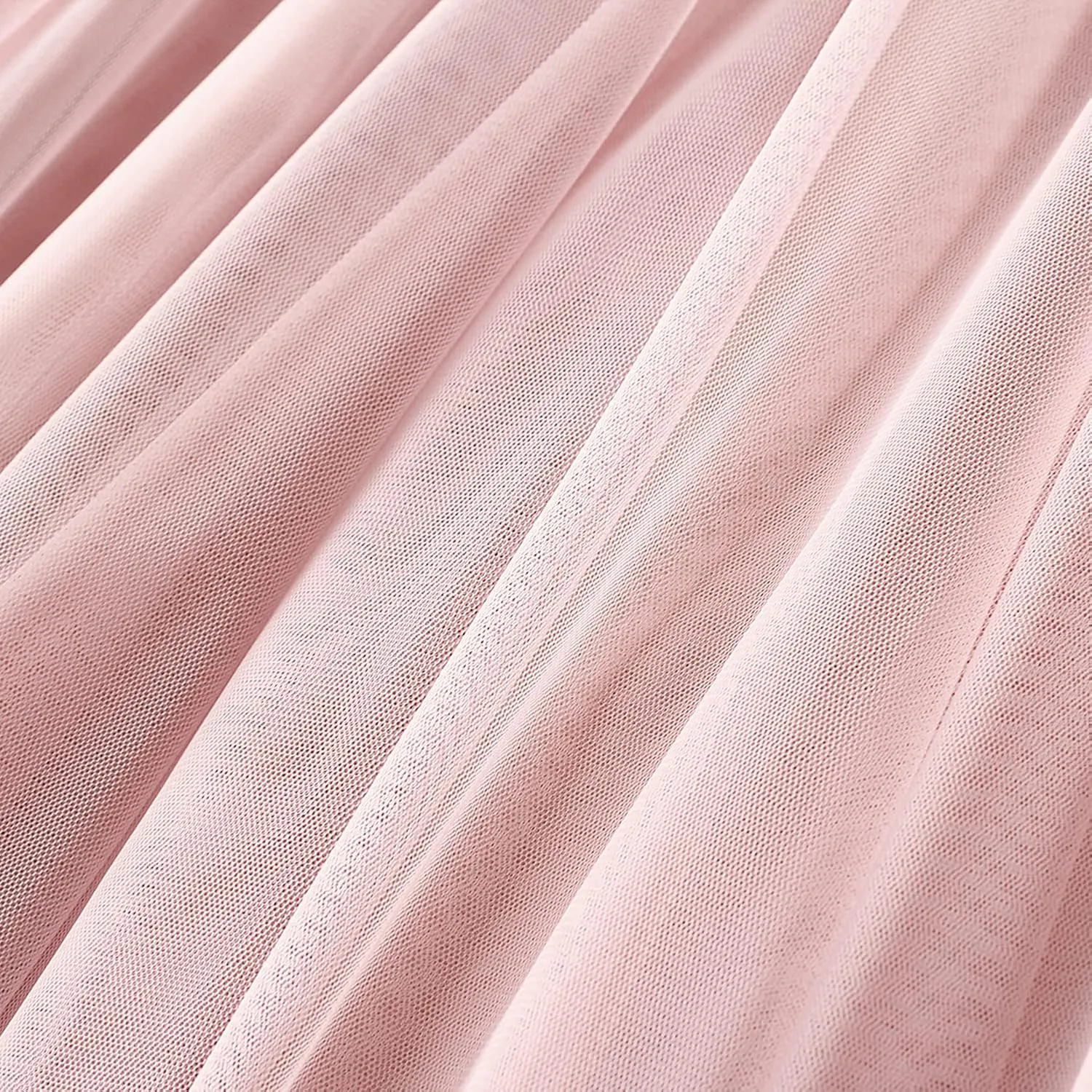 Lu's Chic Women's Pleated Tulle Skirt High Waist Tutu Skirt Chiffon Elastic Waist Summer Layered