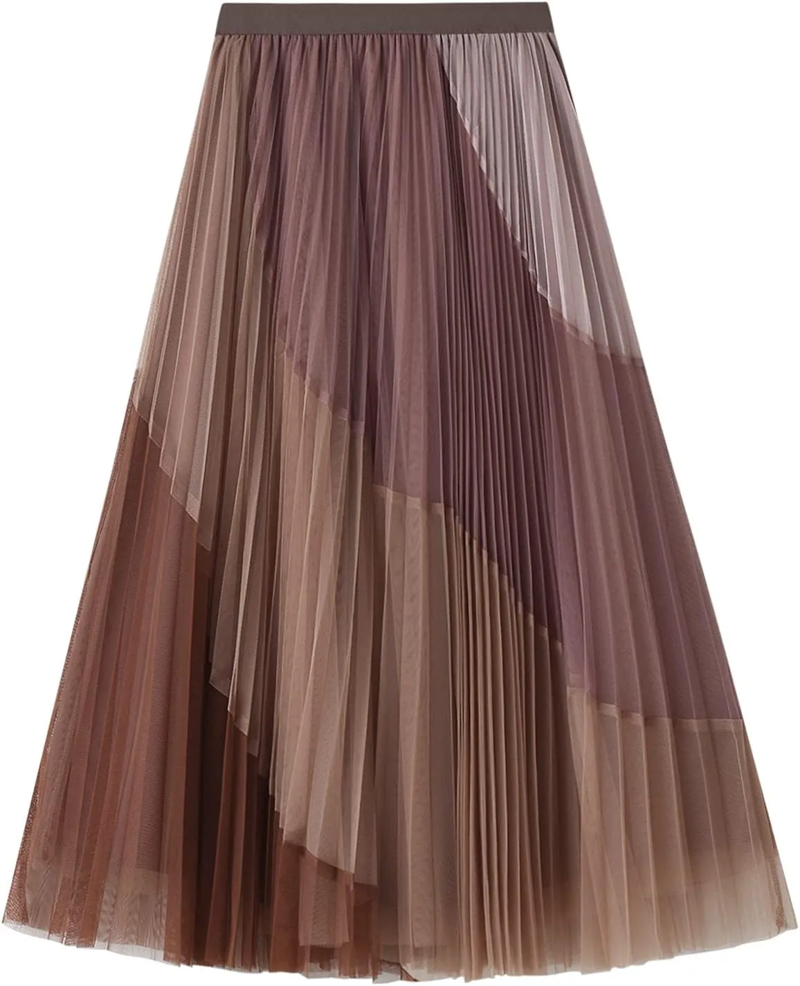 Lu's Chic Women's Tulle Skirt Tutu Skirts Tea-Length Elastic Waist A-line Layered Mesh Midi Length