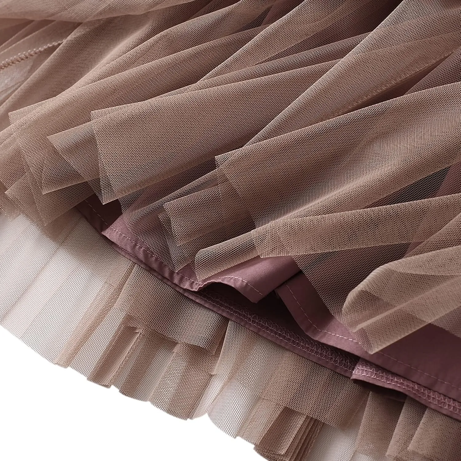 Lu's Chic Women's Tulle Skirt Tutu Skirts Tea-Length Elastic Waist A-line Layered Mesh Midi Length