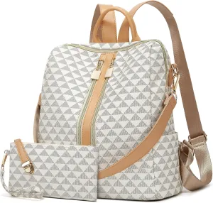 Makes Backpack Purse for Women PU Leather Travel Satchel Handbag Convertible Design Bag with Purse 2 Piece 12 Inch