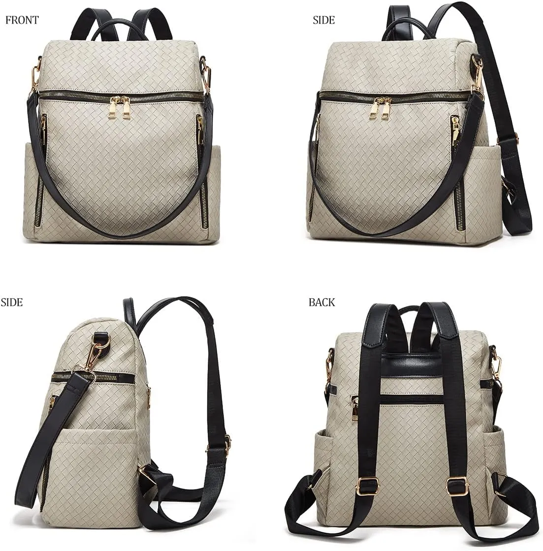 Makes Backpack Purse for Women PU Leather Travel Satchel Handbag Convertible Design Bag with Purse 2 Piece 13 Inch