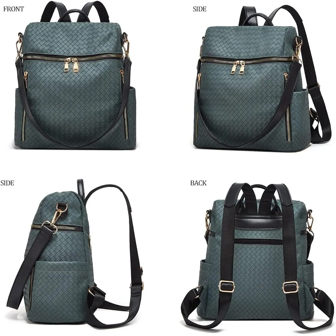 Makes Backpack Purse for Women PU Leather Travel Satchel Handbag Convertible Design Bag with Purse 2 Piece 13 Inch