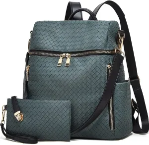 Makes Backpack Purse for Women PU Leather Travel Satchel Handbag Convertible Design Bag with Purse 2 Piece 13 Inch