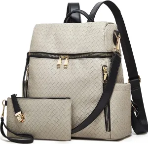 Makes Backpack Purse for Women PU Leather Travel Satchel Handbag Convertible Design Bag with Purse 2 Piece 13 Inch