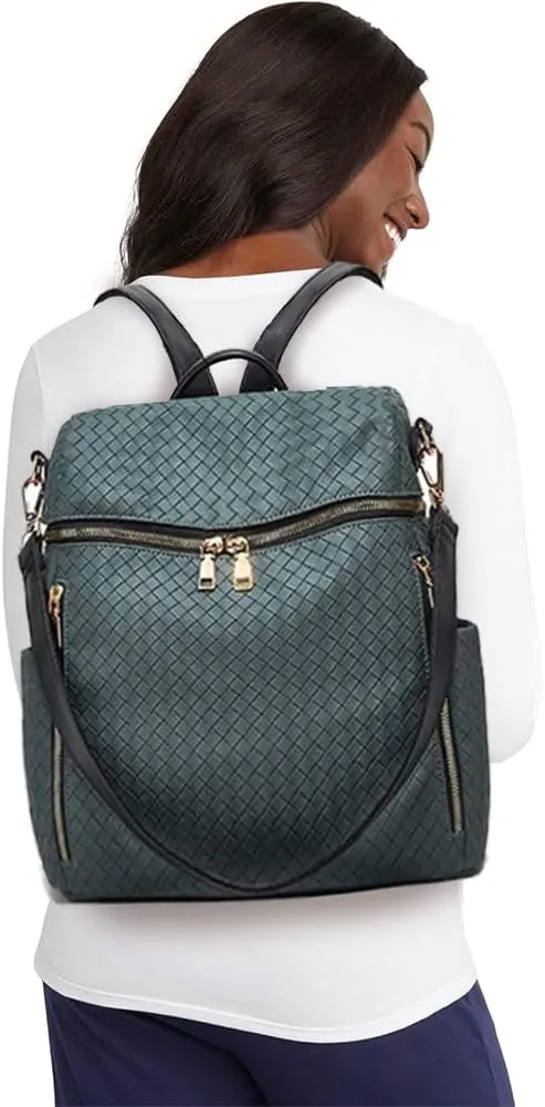 Makes Backpack Purse for Women PU Leather Travel Satchel Handbag Convertible Design Bag with Purse 2 Piece 13 Inch