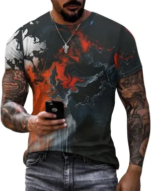 MARSVOVO Mens Camo T-Shirt Tops 2024 Novelty Graphic Casual Short Sleeve Sportswear Fashion Cotton Loose Workout Tee