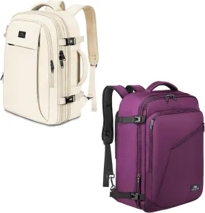 MATEIN Travel Backpack Bundle | 50L TSA Travel Backpack with Wet Bag Expandable Airline Approved Suitcase Backpack & Expandable Flight Approved Carry on Water Resistant Lightweight Suitcase