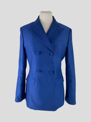 Max Mara navy virgin wool & silk blazer size UK12/US8
