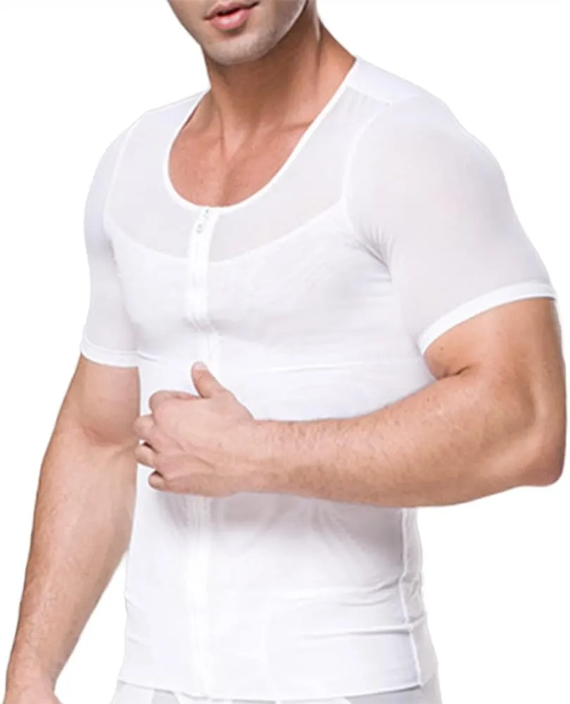 Mens Gynomastica Shapewear Compression Shirt Slimming Undershirt Body Shaper Vest Workout Tank Tops