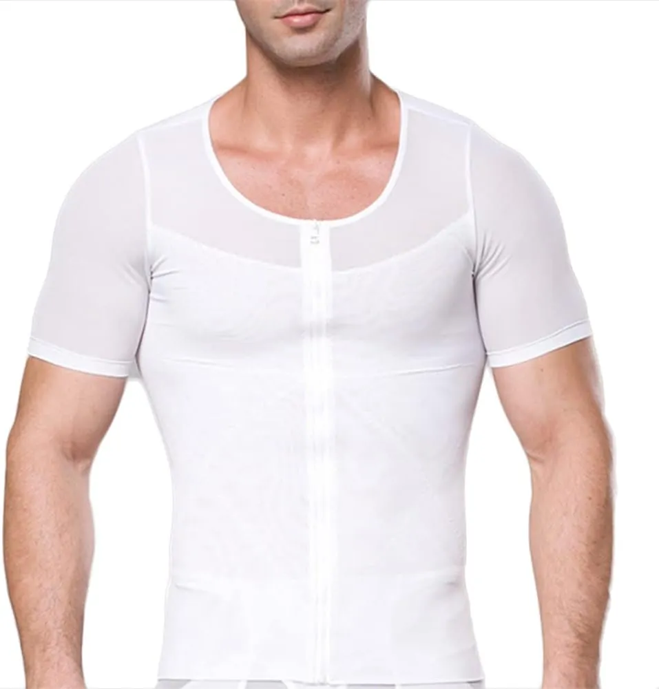 Mens Gynomastica Shapewear Compression Shirt Slimming Undershirt Body Shaper Vest Workout Tank Tops