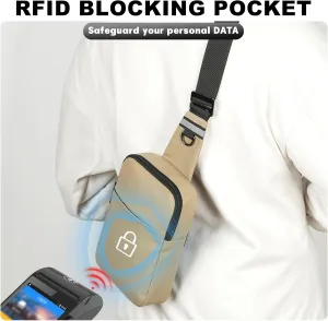 Mini Sling Bag for Women Men, Crossbody Bags Chest Bag Dual Pocket RFID Cell Phone Purse Travel Running Walking