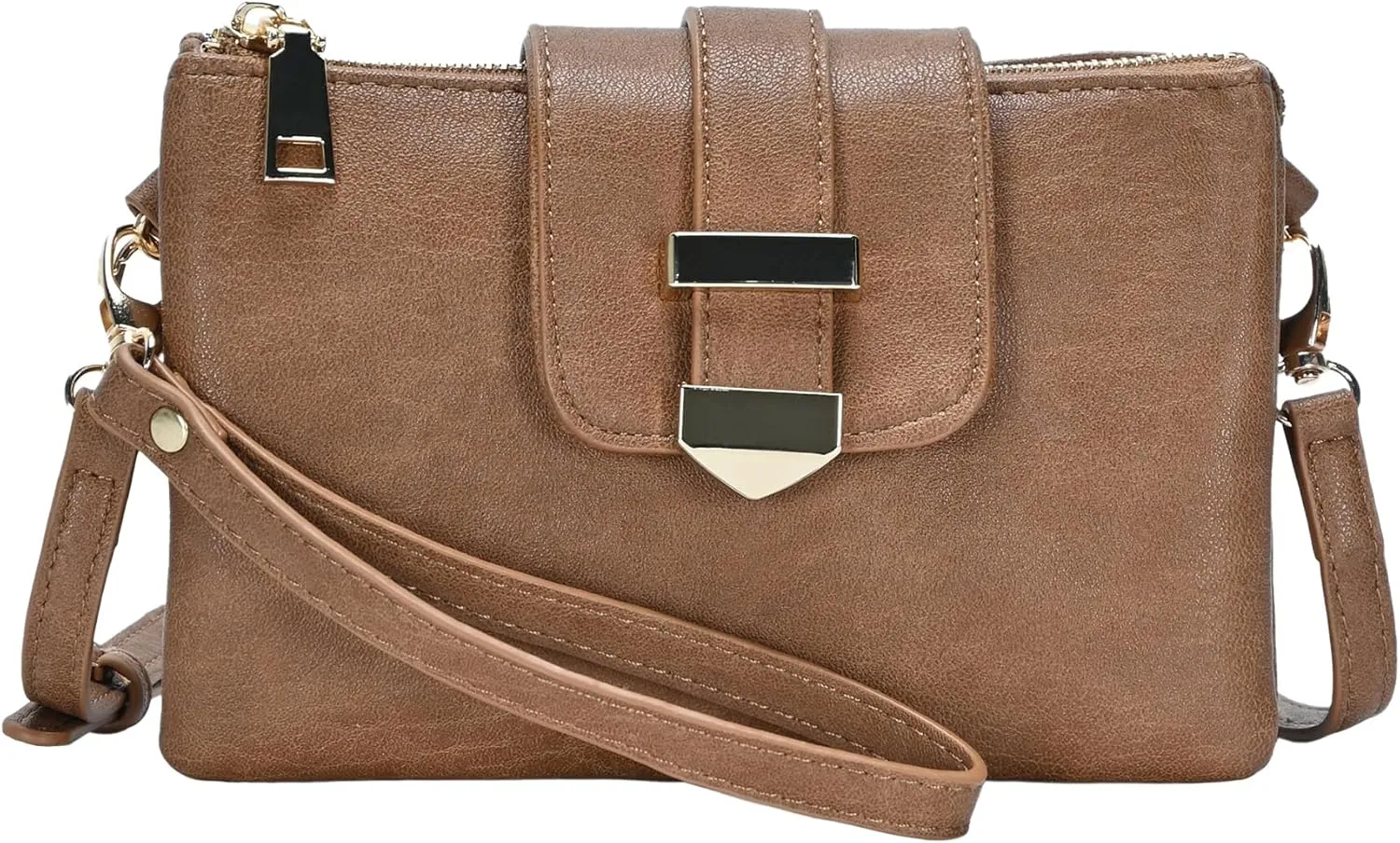 Miztique Dara Convertible Crossbody | Vegan Leather Wristlet with Detachable Crossbody Strap |