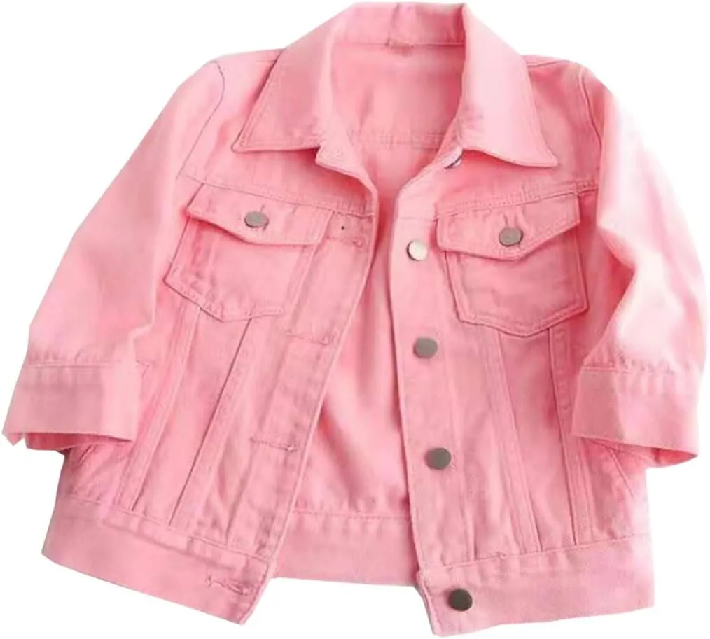 MYtodo Women's Colored Short Denim Jacket Seven-point Sleeve Jean Jacket Shawl Tops