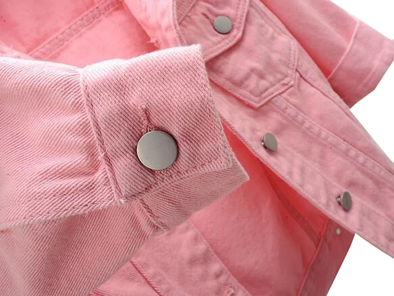 MYtodo Women's Colored Short Denim Jacket Seven-point Sleeve Jean Jacket Shawl Tops
