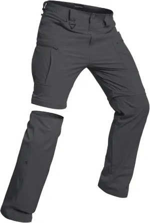NAVEKULL Men's Convertible Hiking Pants Lightweight Quick Dry Zip Off Outdoor Fishing Tactical Cargo Pants with Roll-Up Legs