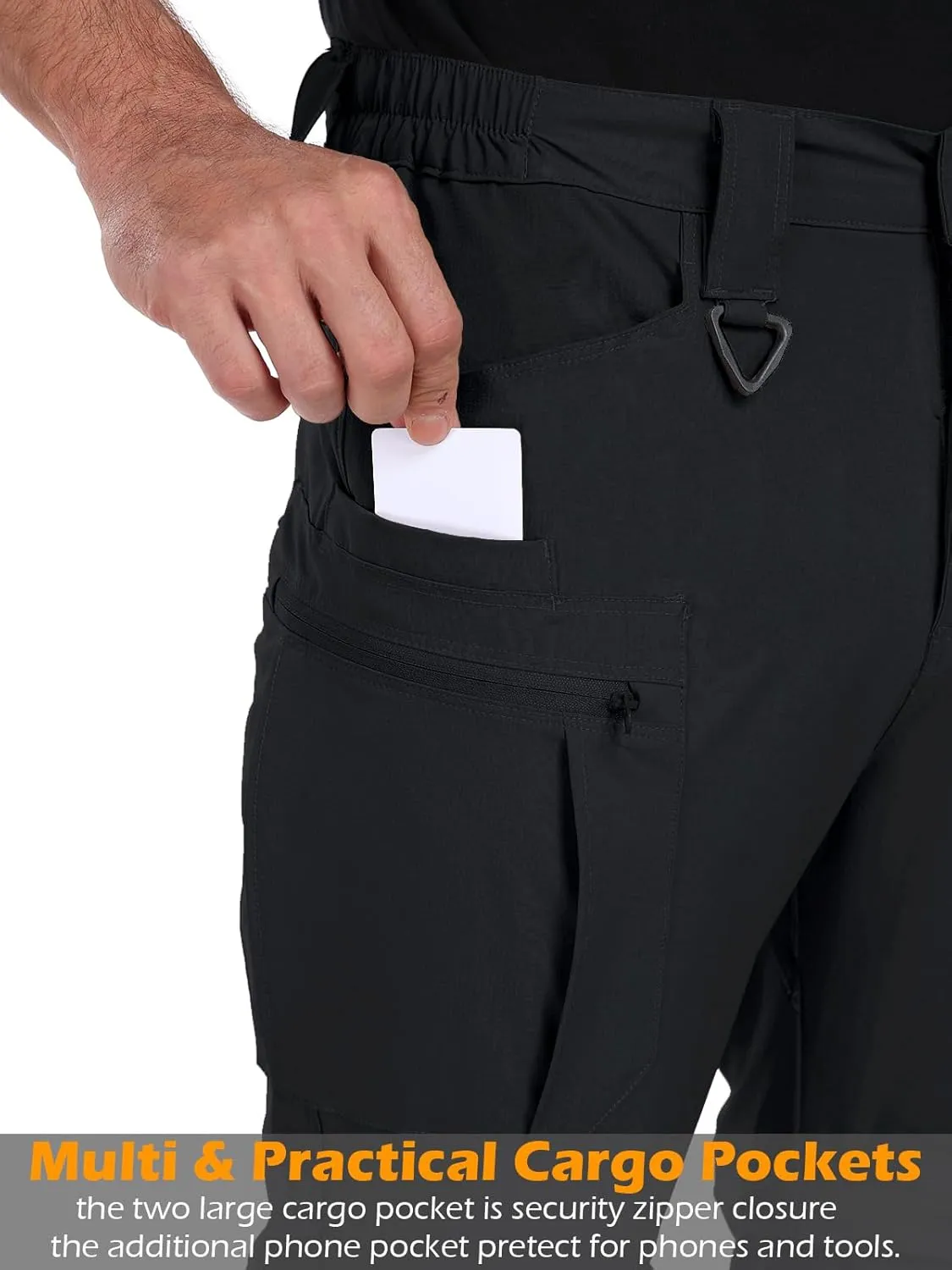 NAVEKULL Men's Convertible Hiking Pants Lightweight Quick Dry Zip Off Outdoor Fishing Tactical Cargo Pants with Roll-Up Legs