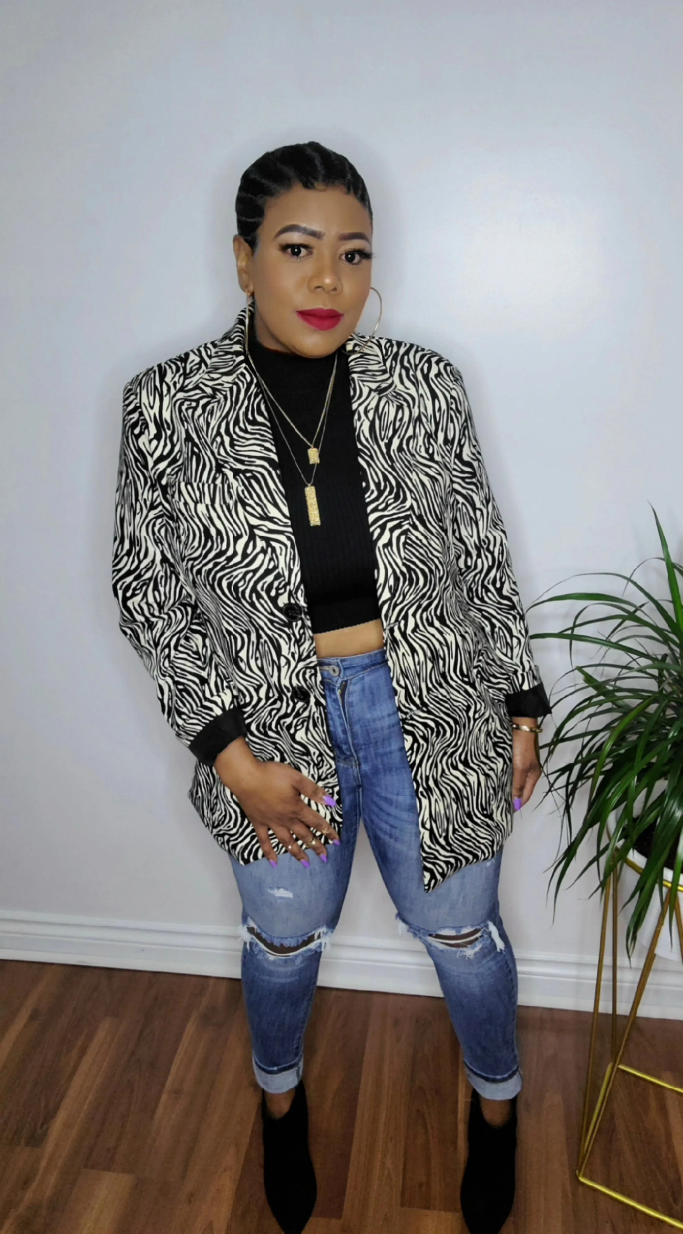 Notched lapel blazer