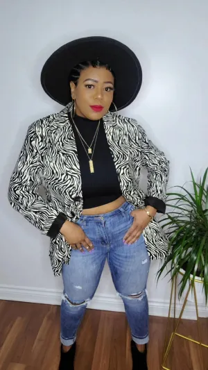 Notched lapel blazer