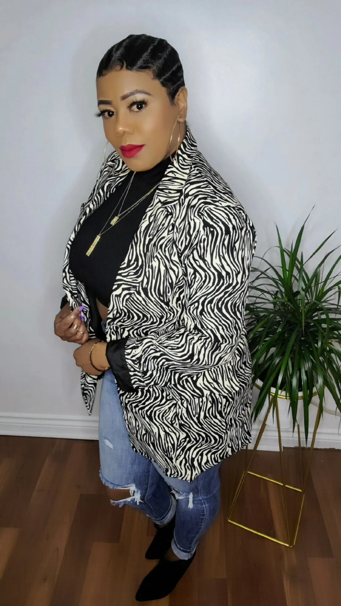 Notched lapel blazer