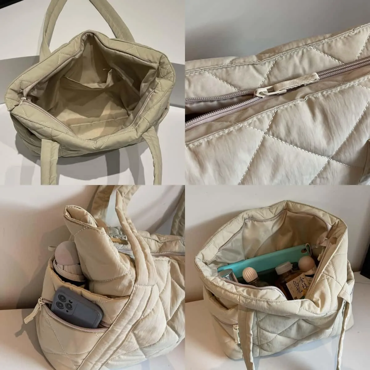 Nylon Messenger Bag Argyle Large Tote Bag Plain Casual Hobo Bag Chic Shoulder Bag Laptop Bag Travel Daypacks