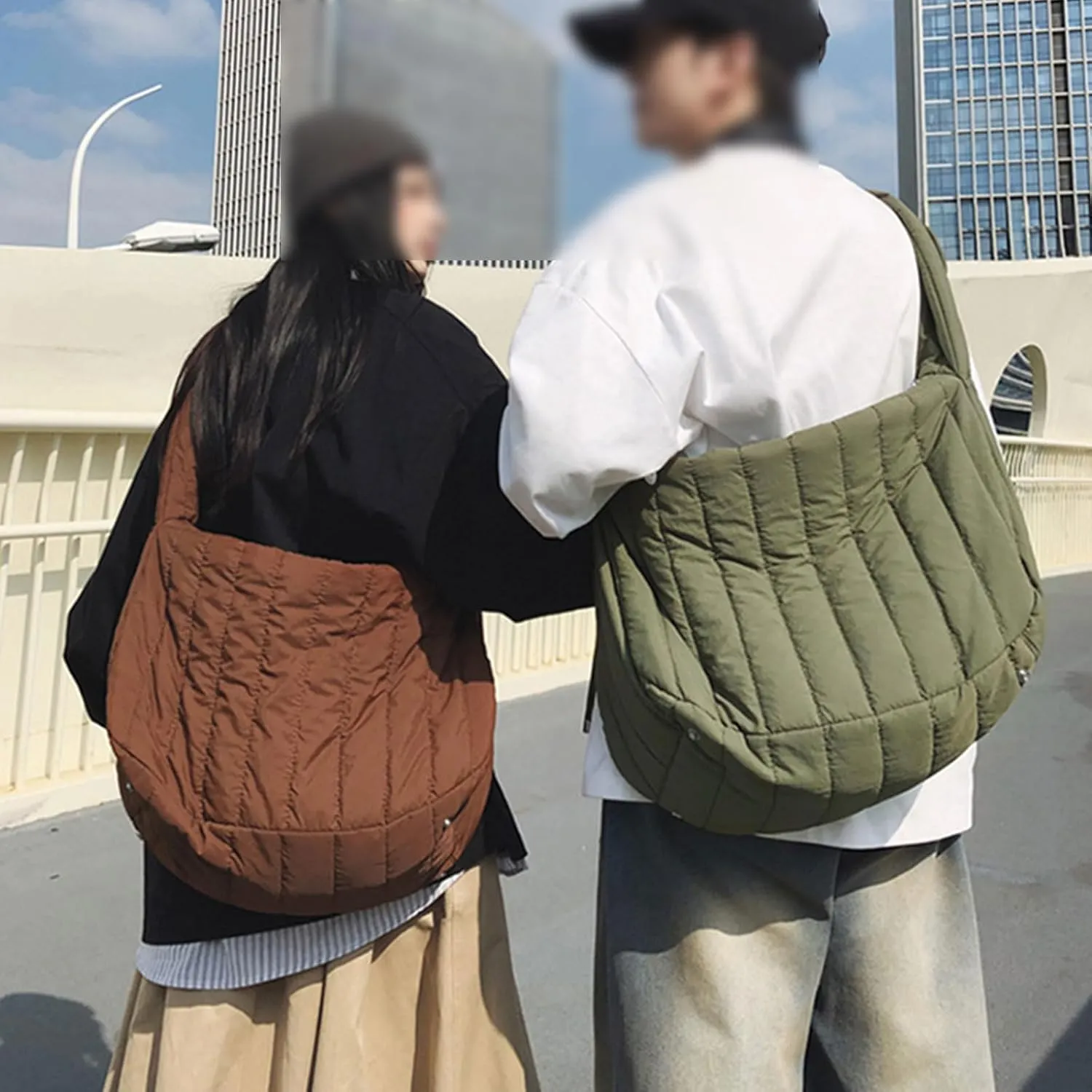 Nylon Messenger Bag Large Plain Casual Crossbody Bag Hobo Bag Chic Tote Shoulder Bag Laptop Bag Travel Daypacks
