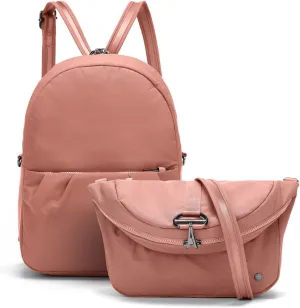 Pacsafe Women's Citysafe CX Anti Theft Convertible Backpack-Fits 11" Tablet, ECONYL Rose