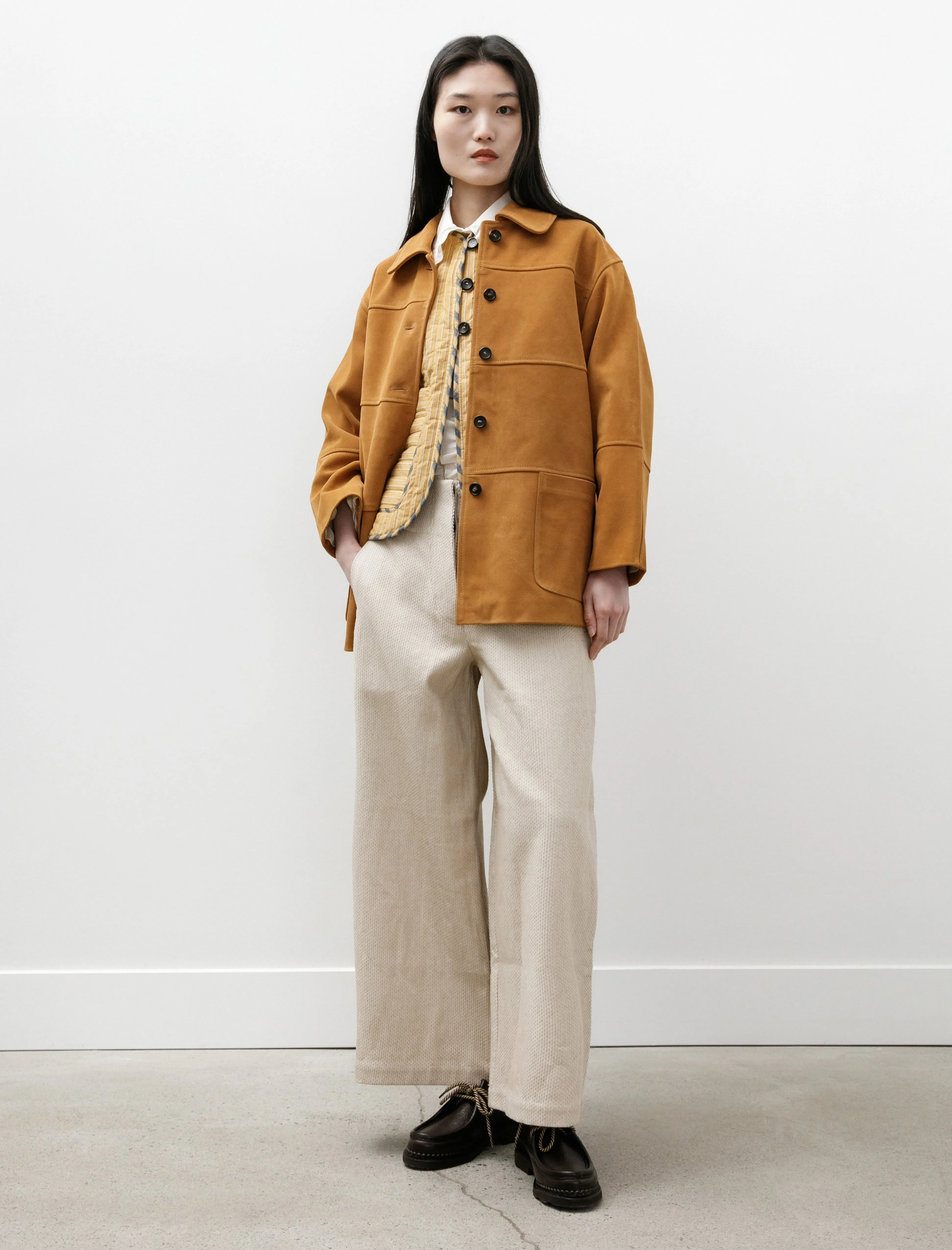 Quinn Jacket Panelled Suede Moroccan Flame