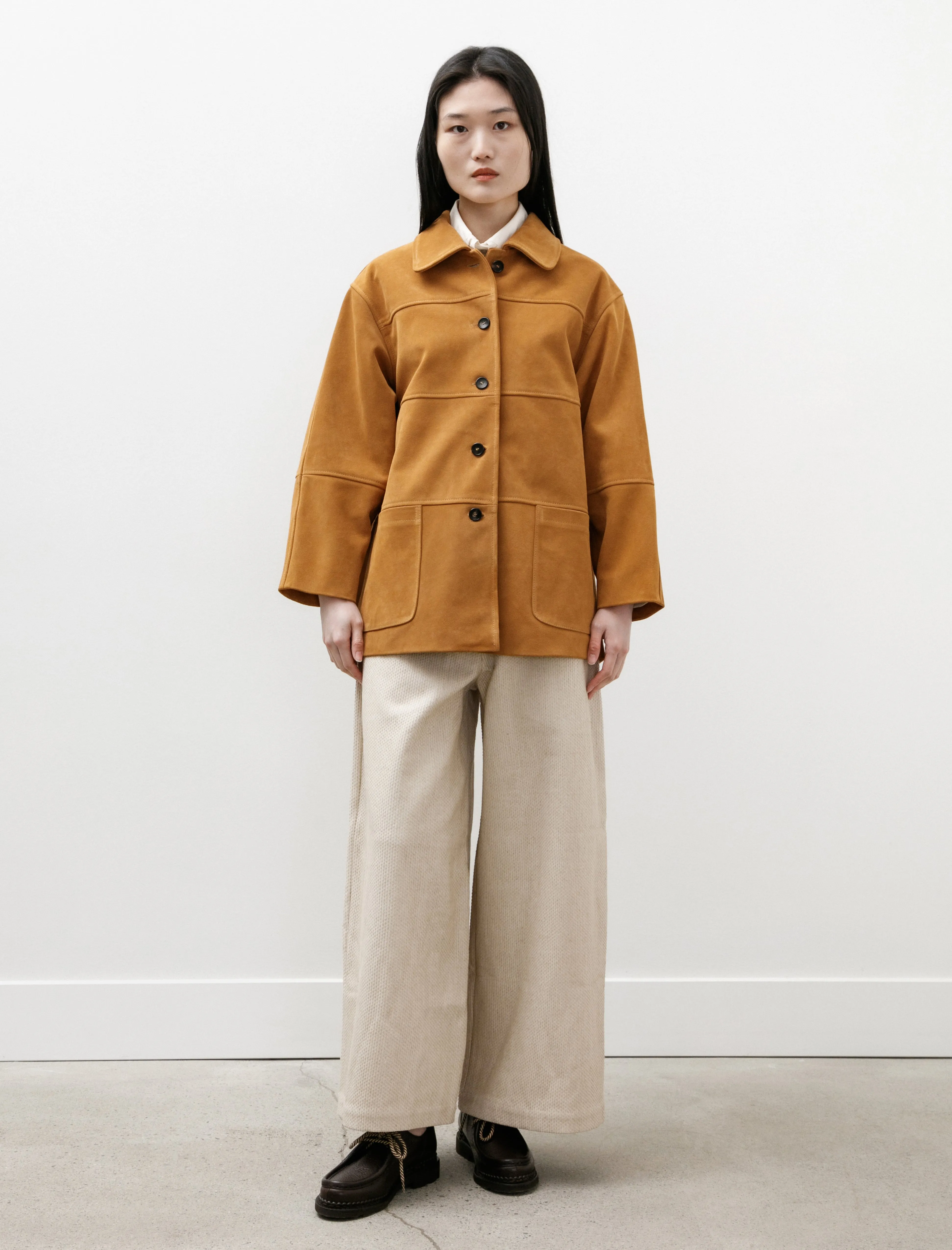 Quinn Jacket Panelled Suede Moroccan Flame